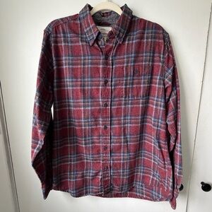 Weatherproof Vintage Plaid Flannel Shirt Red Blue PNW Cozy Medium